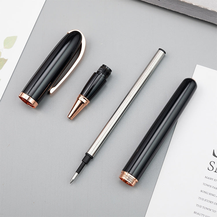 2 PCS Black Roll Ball Pen Ballpoint Pens School Office Stationery Luxury Birthday Gift