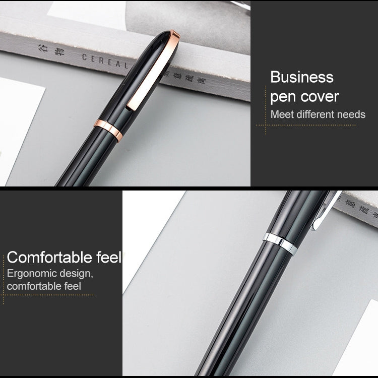 2 PCS Black Roll Ball Pen Ballpoint Pens School Office Stationery Luxury Birthday Gift