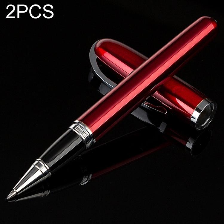 2 PCS Black Roll Ball Pen Ballpoint Pens School Office Stationery Luxury Birthday Gift