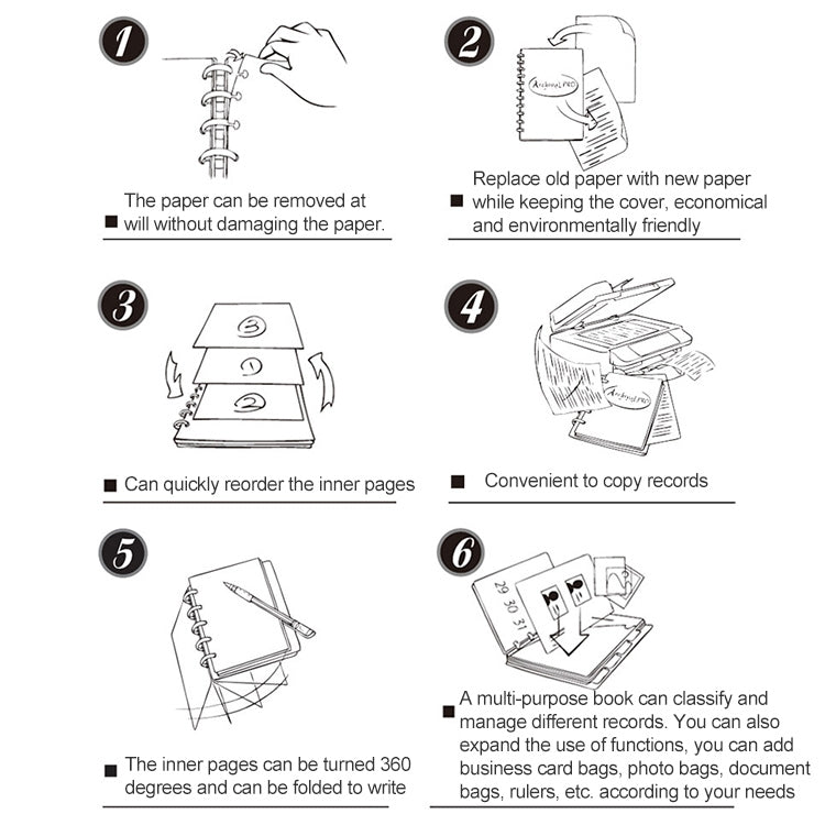 A7 Pocket Size Notepad Creative Stationery Notepad Vertical Pocket Loose Leaf Office School Supplies