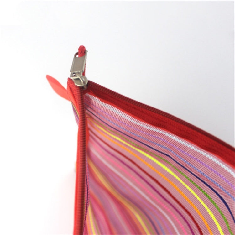 12 PCS Multicolor Plastic A5 Document Zip Up Mesh File Storage Bag, Size: 22x18cm