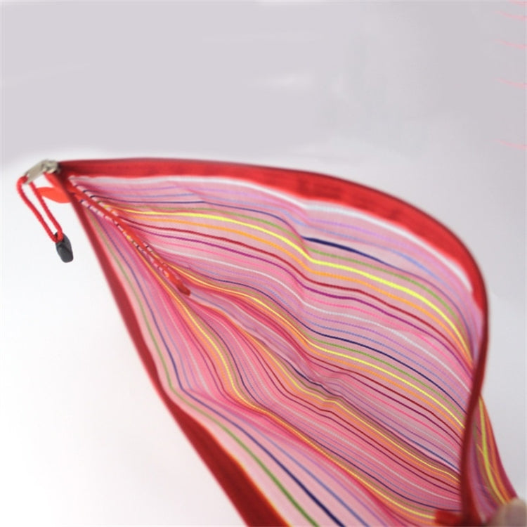 12 PCS Multicolor Plastic A5 Document Zip Up Mesh File Storage Bag, Size: 22x18cm