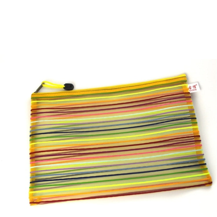 12 PCS Multicolor Plastic A5 Document Zip Up Mesh File Storage Bag, Size: 22x18cm