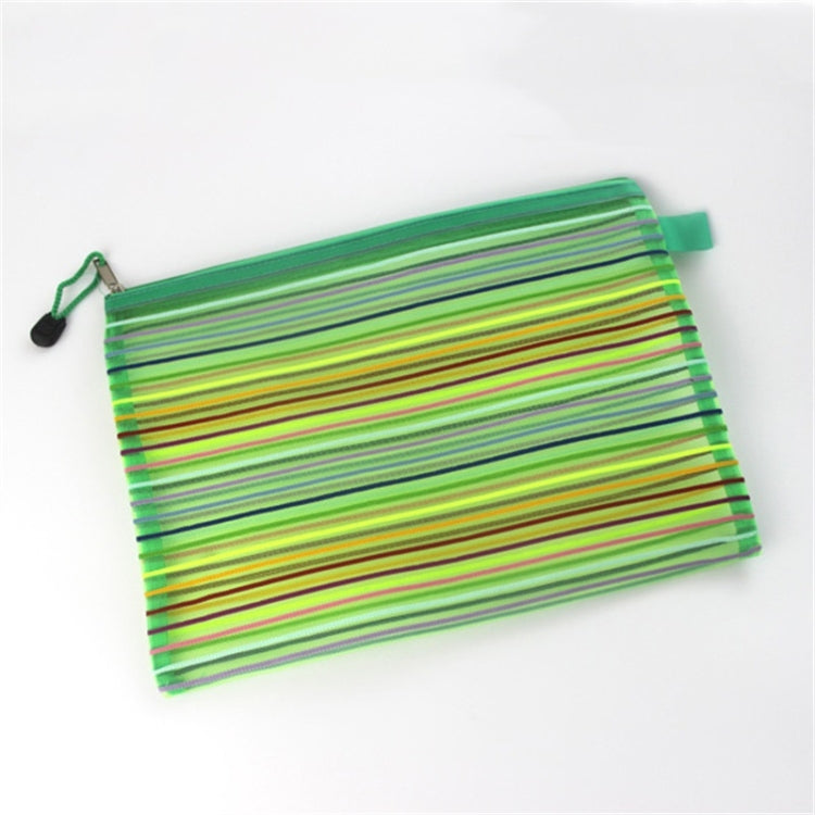 12 PCS Multicolor Plastic A5 Document Zip Up Mesh File Storage Bag, Size: 22x18cm