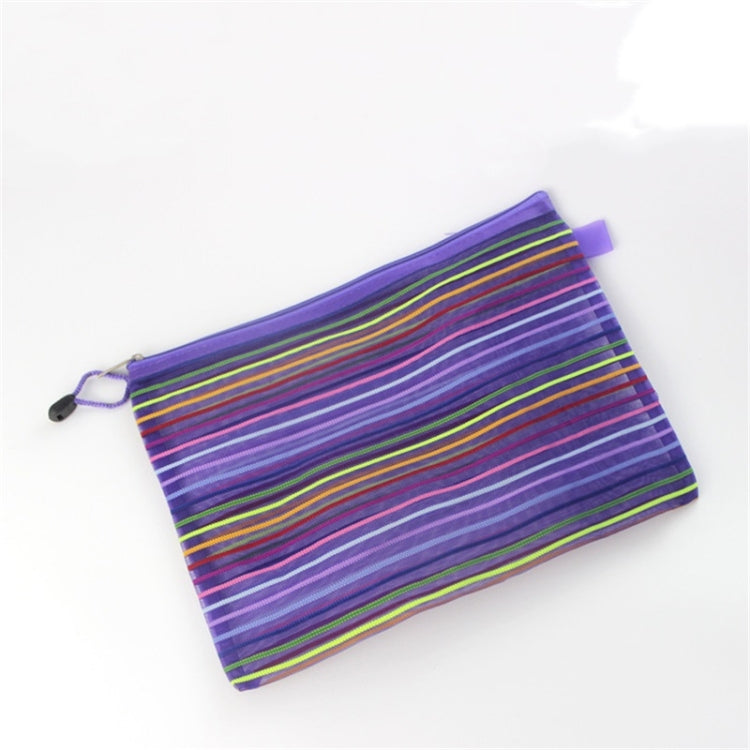 12 PCS Multicolor Plastic A5 Document Zip Up Mesh File Storage Bag, Size: 22x18cm