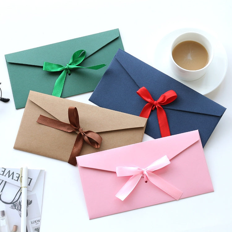 20 PCS Vintage Blank Kraft Paper DIY Multifunction Envelope Ribbon Postcard Box Large