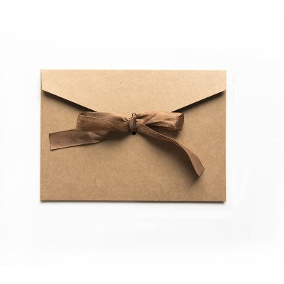 20 PCS Vintage Blank Kraft Paper DIY Multifunction Envelope Ribbon Postcard Box Large