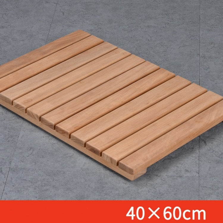 Golden Pear Wood  Solid Wood Non-slip Floor Mat Shower Room Mat No Paint Anti-corrosion Wood Floor, Size:40X60CM