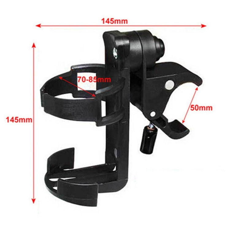 2 PCS Rotatable Lockable Bicycle Bottle Cage Baby Stroller Bottle Holder Bicycle Water Bottle Holder(Black)