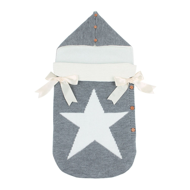 Newborns Five Star Knitted Sleeping Bags Winter, Color: Gray