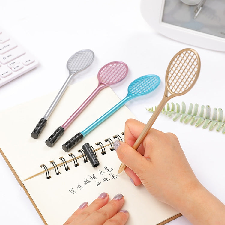 5 PCS Cartoon Cute Badminton Racket Pattern School Office Supplies Stationery Black Refill Kawaii Ballpoint Pen