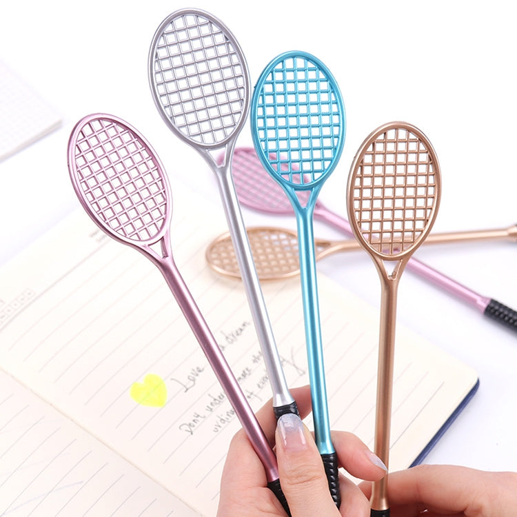 5 PCS Cartoon Cute Badminton Racket Pattern School Office Supplies Stationery Black Refill Kawaii Ballpoint Pen