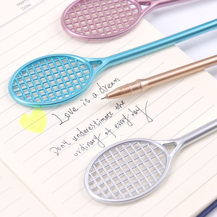 5 PCS Cartoon Cute Badminton Racket Pattern School Office Supplies Stationery Black Refill Kawaii Ballpoint Pen