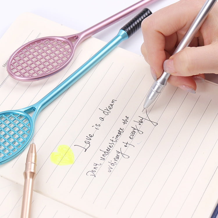 5 PCS Cartoon Cute Badminton Racket Pattern School Office Supplies Stationery Black Refill Kawaii Ballpoint Pen