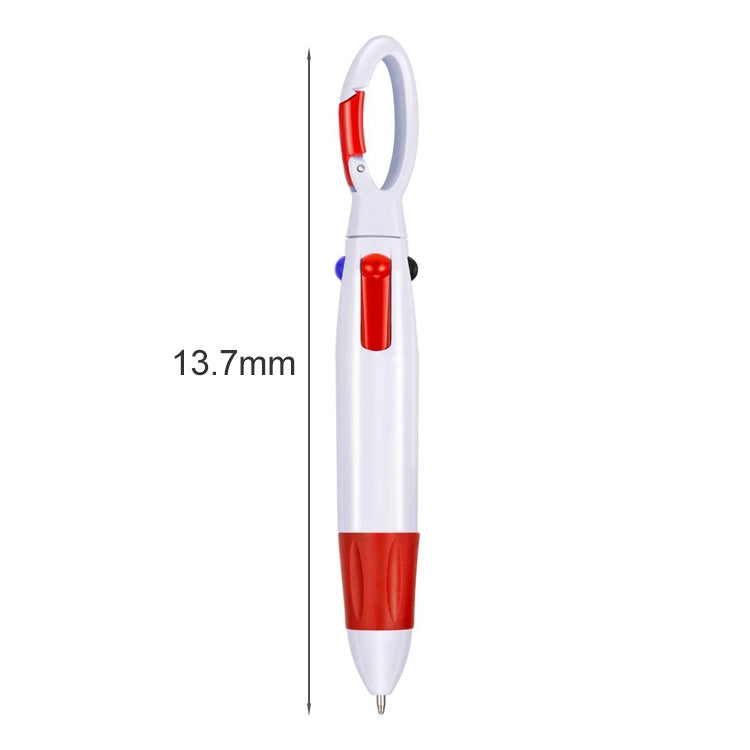 6 PCS Cute Carabiner Ballpoint Pen Multicolor 4 In 1 Colorful Pen School Stationery with Keychain