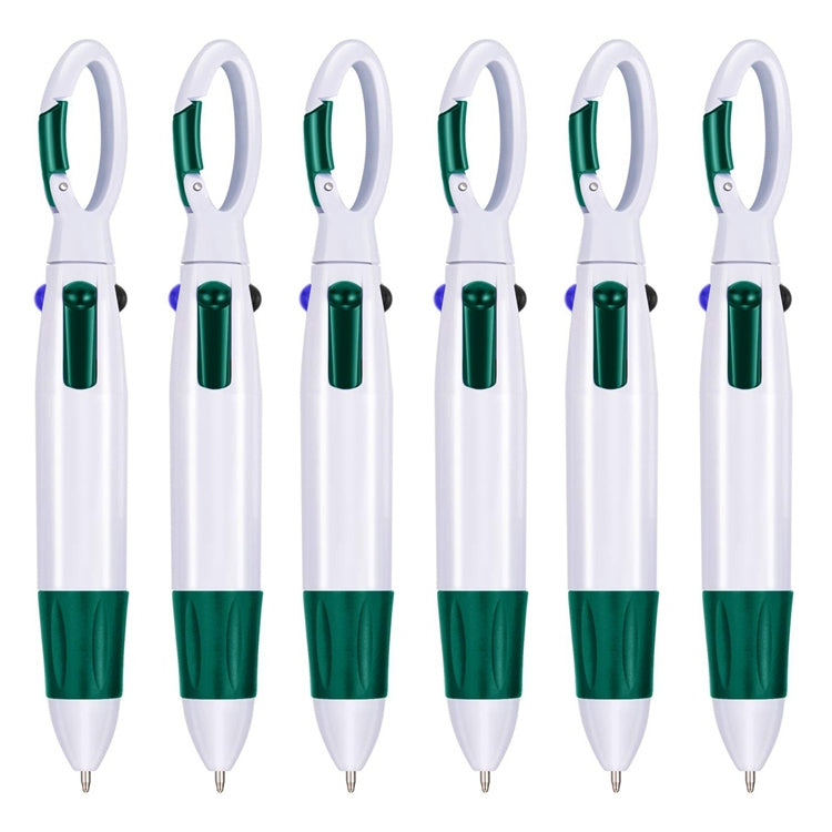 6 PCS Cute Carabiner Ballpoint Pen Multicolor 4 In 1 Colorful Pen School Stationery with Keychain