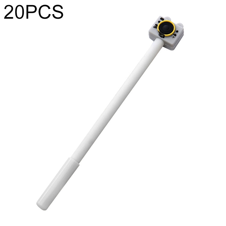 20 PCS Plastic Cartoon Camera Shape Simple Creative Cute Black Gel Pen