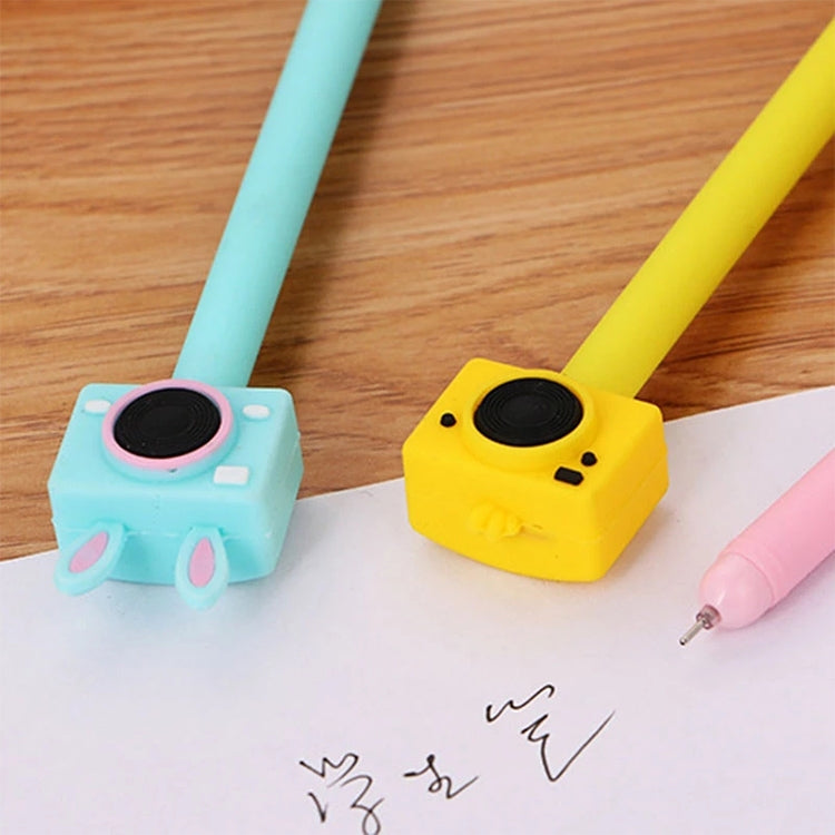 20 PCS Plastic Cartoon Camera Shape Simple Creative Cute Black Gel Pen