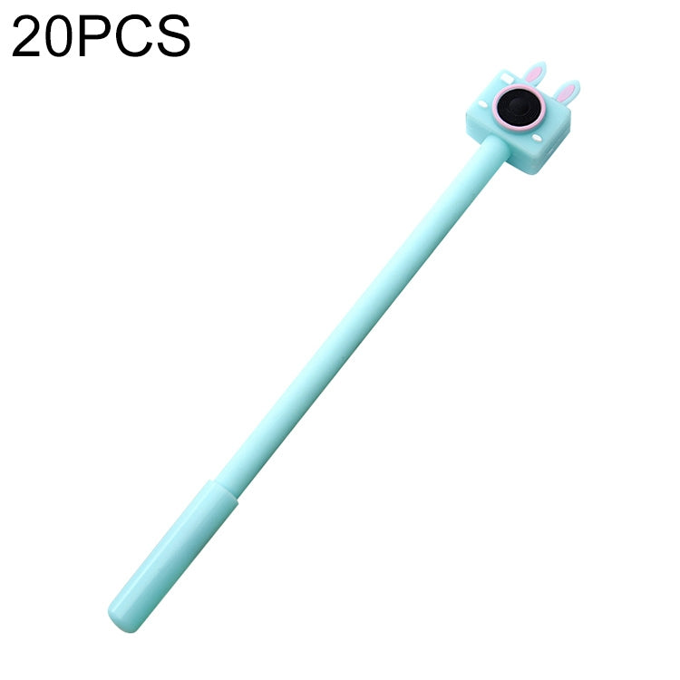 20 PCS Plastic Cartoon Camera Shape Simple Creative Cute Black Gel Pen