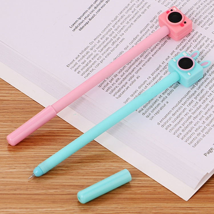 20 PCS Plastic Cartoon Camera Shape Simple Creative Cute Black Gel Pen
