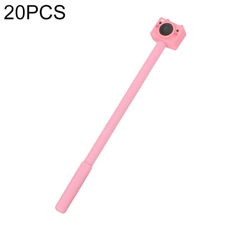 20 PCS Plastic Cartoon Camera Shape Simple Creative Cute Black Gel Pen