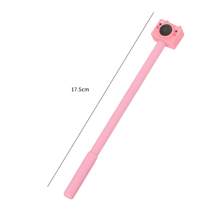 20 PCS Plastic Cartoon Camera Shape Simple Creative Cute Black Gel Pen