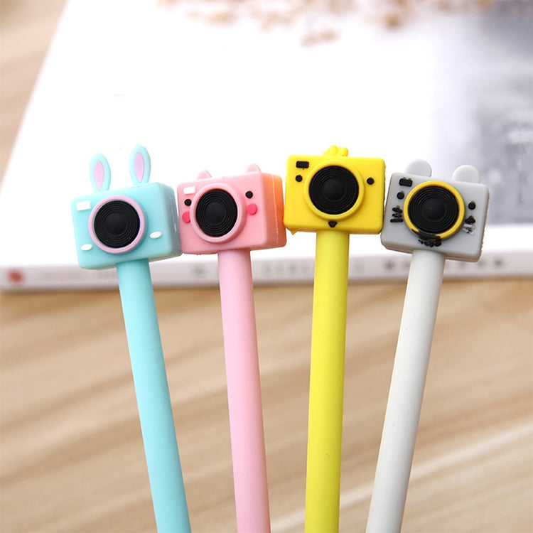 20 PCS Plastic Cartoon Camera Shape Simple Creative Cute Black Gel Pen