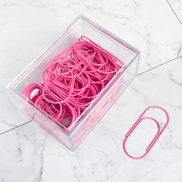 50mm Paper Clip Metal Line Pin Bookmark Shool Stationary Office Clip(Pink)