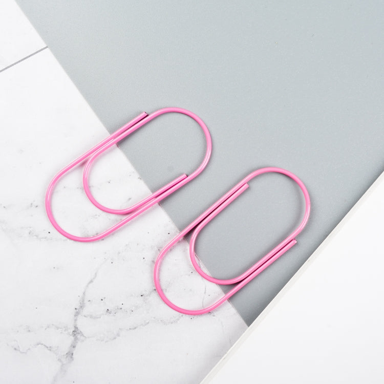 50mm Paper Clip Metal Line Pin Bookmark Shool Stationary Office Clip(Pink)