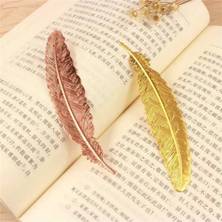 10 PCS Feather Leaf Metal Bookmark Children Student Gift Stationery School Office Supplies