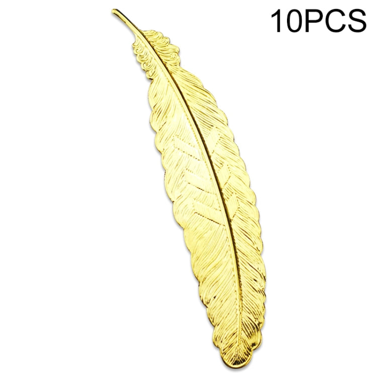 10 PCS Feather Leaf Metal Bookmark Children Student Gift Stationery School Office Supplies