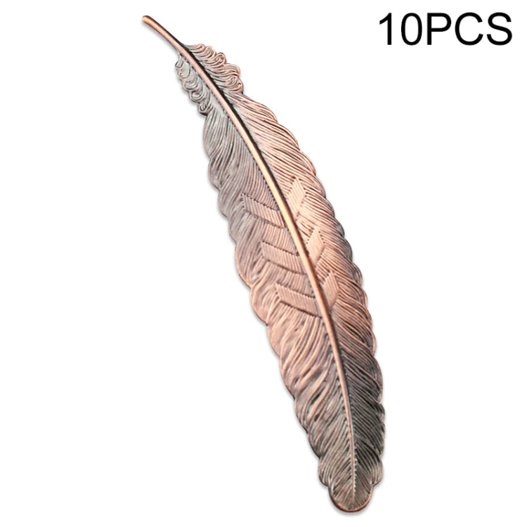 10 PCS Feather Leaf Metal Bookmark Children Student Gift Stationery School Office Supplies