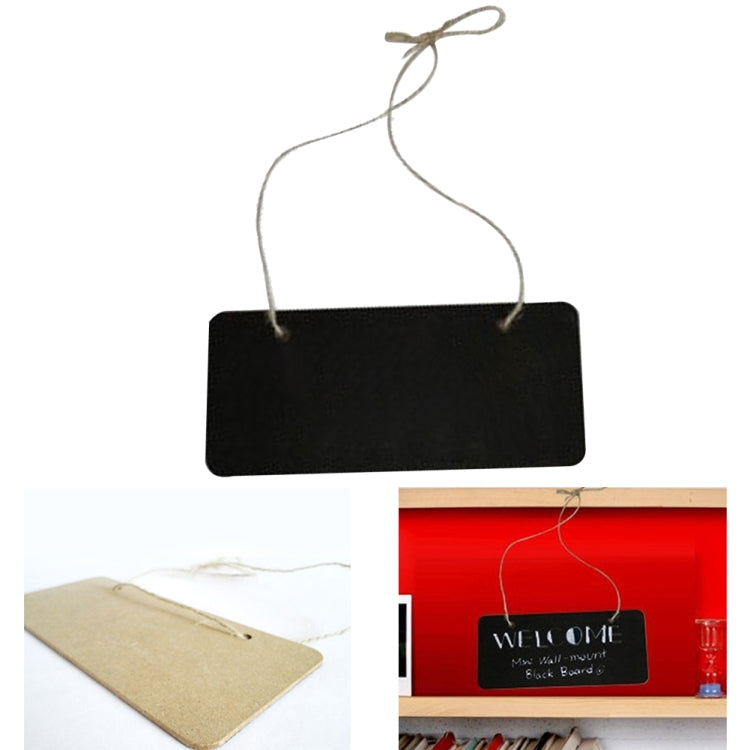 2 PCS Hang String Door Wooden Rectangle Mini Chalkboard Message Boaeds, Size:18.5x8x0.3cm
