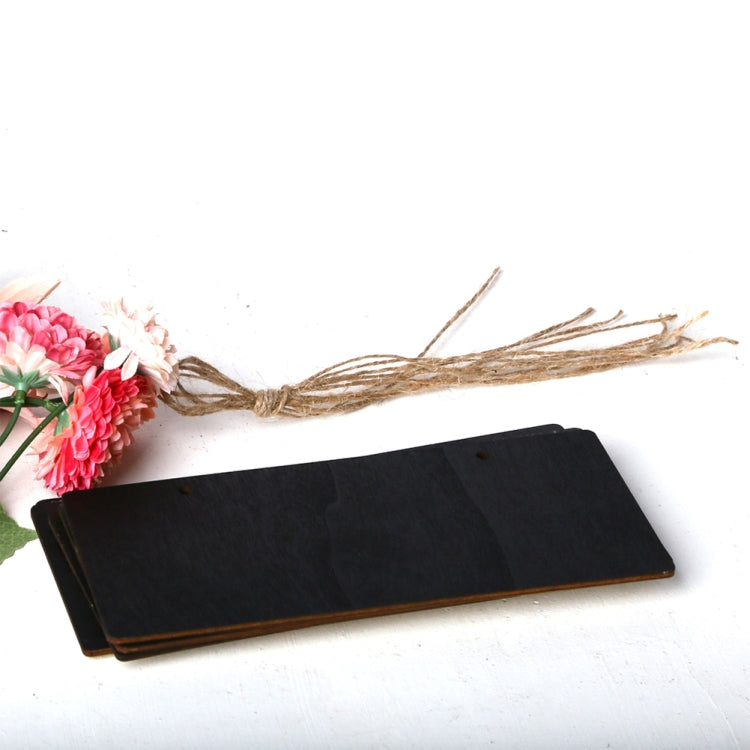 2 PCS Hang String Door Wooden Rectangle Mini Chalkboard Message Boaeds, Size:18.5x8x0.3cm