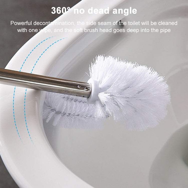 Diamond Shape Base Stainless Steel Long Handle Toilet Brush Toilet Cleaning Brush