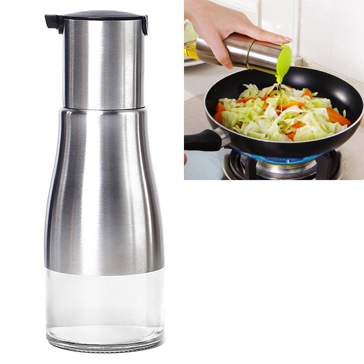 Stainless Steel Glass Oil Pot Cruet Soy Sauce Vinegar Bottle Leakproof Oil Bottle