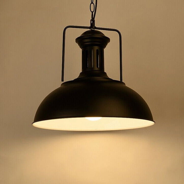 Cafe Bar Restaurant DiningRoom Clubhouse Warehouse Industrial Retro Wrought Iron Lamps Single Head Chandelier(Black White)