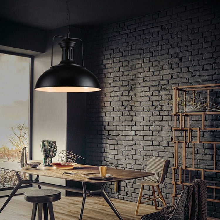 Cafe Bar Restaurant DiningRoom Clubhouse Warehouse Industrial Retro Wrought Iron Lamps Single Head Chandelier(Black White)