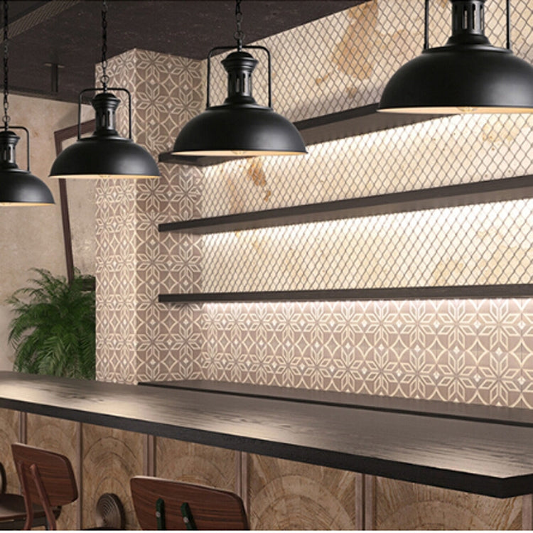 Cafe Bar Restaurant DiningRoom Clubhouse Warehouse Industrial Retro Wrought Iron Lamps Single Head Chandelier(Black White)