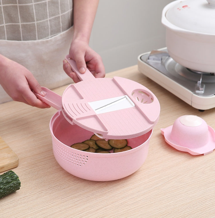 Creative Multifunctional Round Wheat Straw Manual Shredder Peeler Kitchen Tool Set