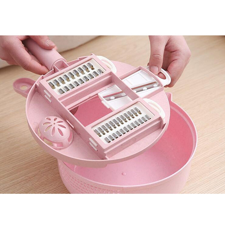 Creative Multifunctional Round Wheat Straw Manual Shredder Peeler Kitchen Tool Set