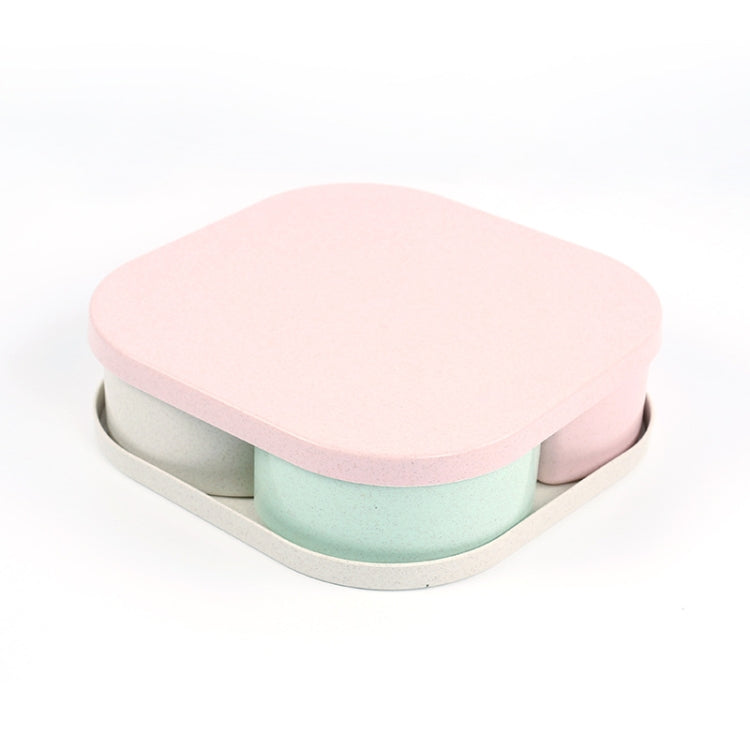 Square Creative Sub-format With Cover Wheat Straw Home Living Room Melon Dried Fruit Plate Snack Storage Box