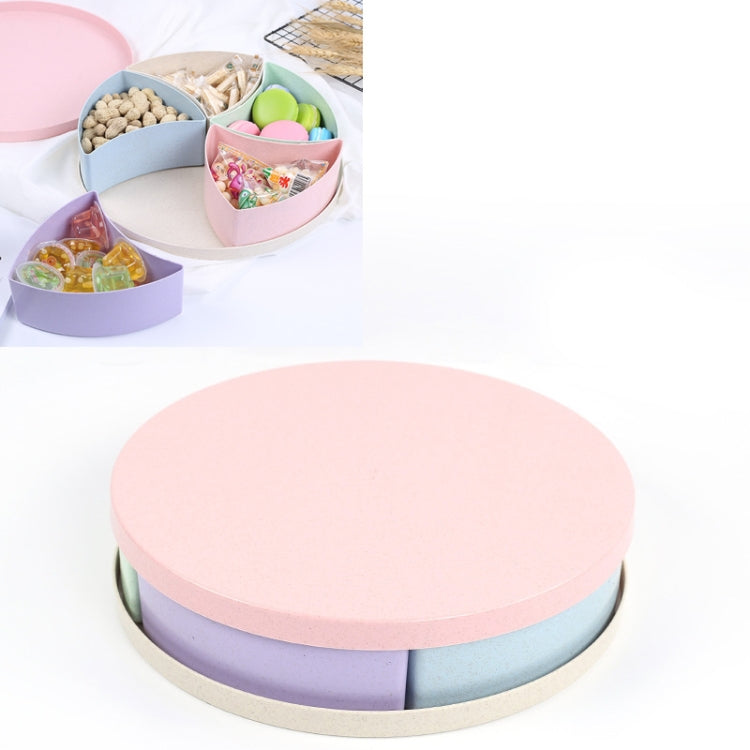 Round Creative Sub-format With Cover Wheat Straw Home Living Room Melon Dried Fruit Plate Snack Storage Box
