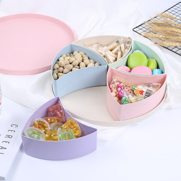 Round Creative Sub-format With Cover Wheat Straw Home Living Room Melon Dried Fruit Plate Snack Storage Box