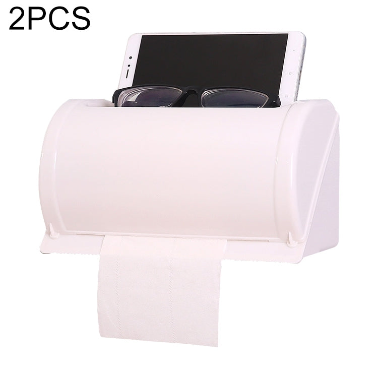 2 PCS Creative Multi-function Bathroom Waterproof Paper Towel Pumping Without Scratch-free Wall Hanging Rack