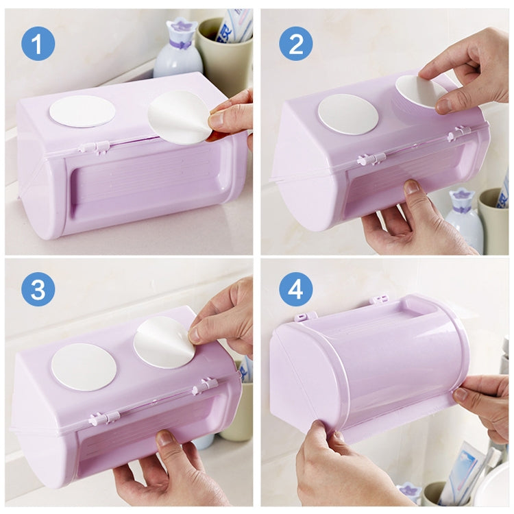 2 PCS Creative Multi-function Bathroom Waterproof Paper Towel Pumping Without Scratch-free Wall Hanging Rack