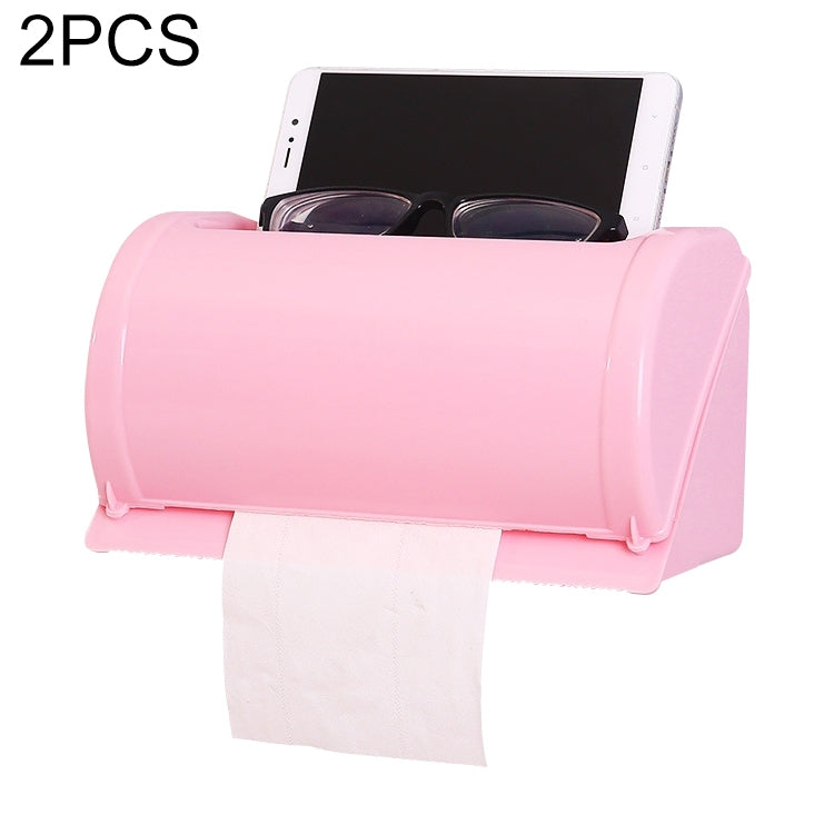 2 PCS Creative Multi-function Bathroom Waterproof Paper Towel Pumping Without Scratch-free Wall Hanging Rack