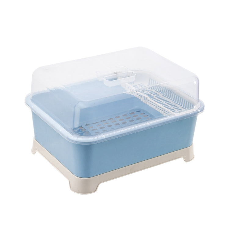 Creative Kitchen Double Layer With Lid Plastic Drain Dish Rack Desktop Tableware Storage Box