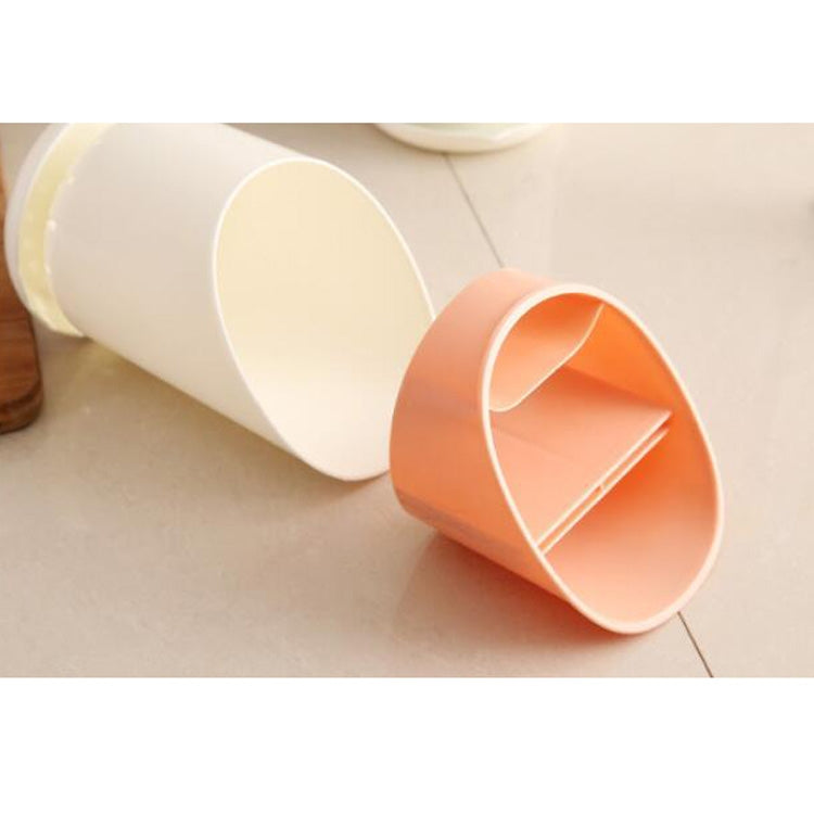 Creative Multi-function Double Drain Shelf Kitchen Chopsticks Storage Bucket Tableware Storage Box, Color:Coffee