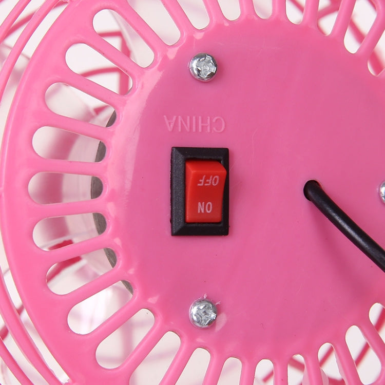 4 Inch USB Fan Silent Large Wind Plastic Small Fan(Pink)